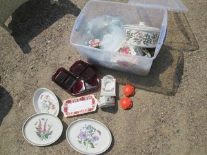Vintage Ruby Red serving dishes, Po...