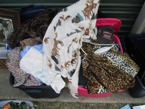 (2) Lidded totes with variety of wo...