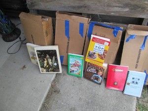(4) box variety of cookbooks and re...