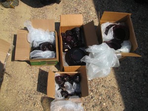 (4) Boxes of Vintage Ruby Red stemw...