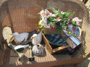 Faux floral arrangement, Tiffany st...
