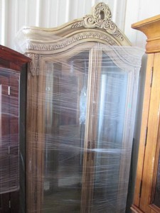 Carved Blonde wood dome top 2-door ...