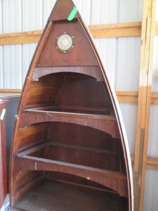 Canoe Shaped carved wood 3-tier lig...