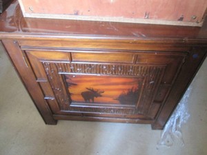 Vintage Carved wood Console cabinet...
