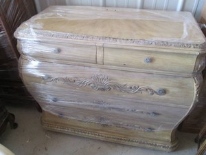 Vintage Blonde Wood beveled front 5...