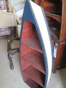 Whitewash Wood Boat Shaped freestan...