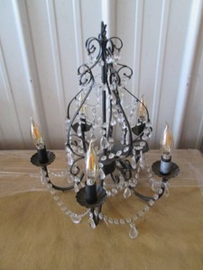 Black metal 5-bulb hanging light fi...