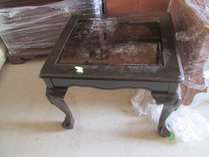 Vintage wood clawfoot style end tab...