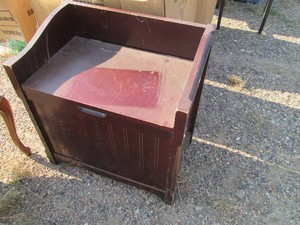 Wood Entry Storage bench with hinge...