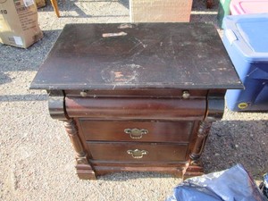 Dark tone beveled front wood 3-draw...