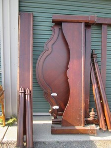 Curved wood California king size 4-...
