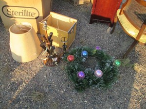Decorative Christmas wreath, deer a...