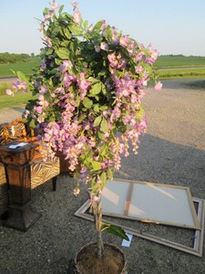 6ft faux floral tree in weighted ba...