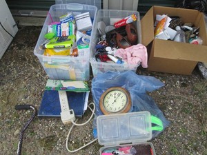 (2) totes and box containing a vari...