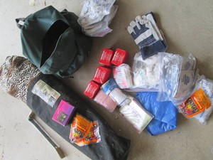 Large backpack of emergency supply ...