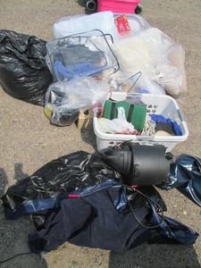 Massive lot with mini shop vac, lau...