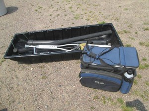 Long narrow ice fishing sled with i...