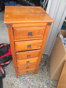 Tall wood space saver 6-drawer ling...