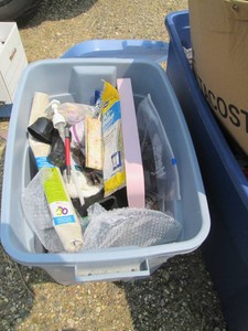 Covered Tote containing misc health...