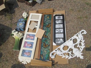 Wide photo frames and wall decor, f...