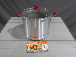 IMUSA Tamale Steamer with Ruby Red Handle - 20Qt