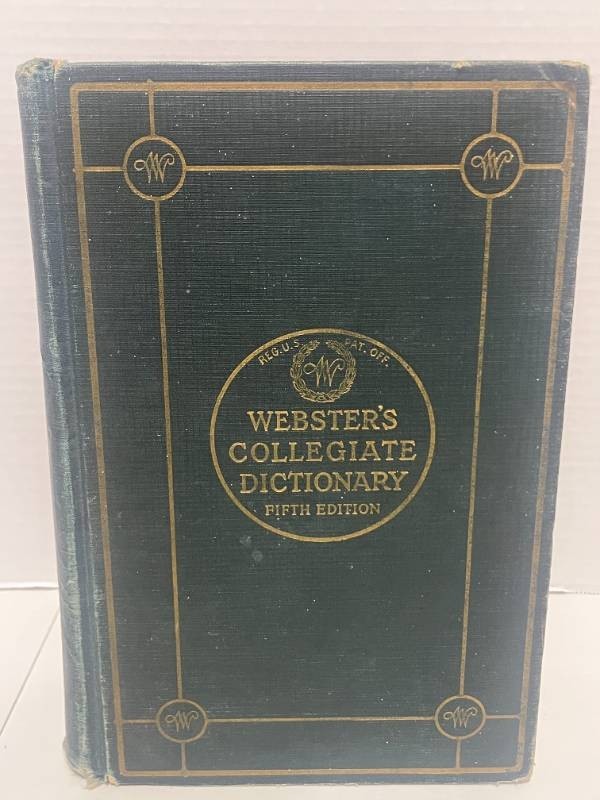 1936 Websters Collegiate Dictionary 5th Edition Thin Paper Thumb Index
