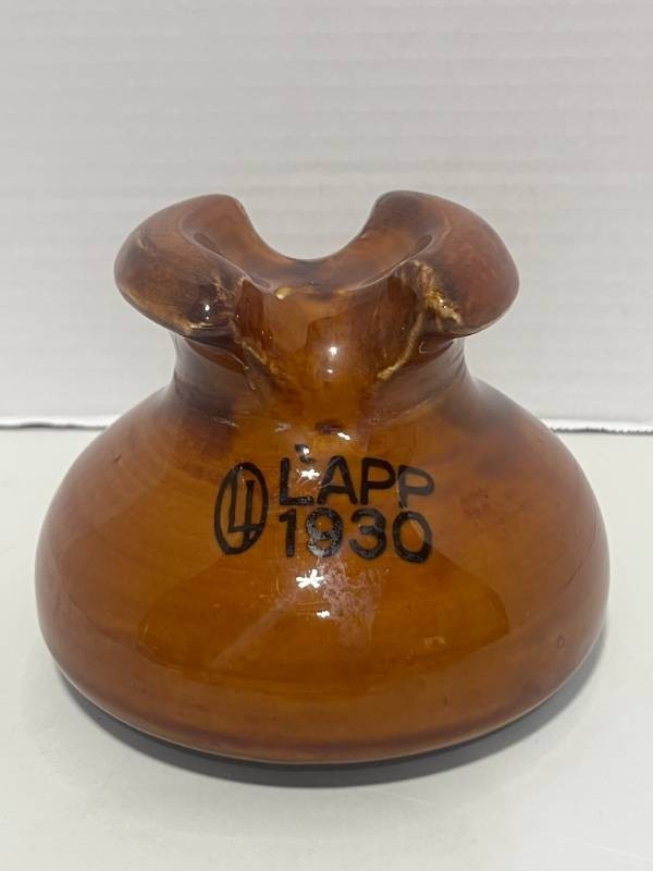 LAPP 1930 Brown Porcelain Insulator Saddle Top