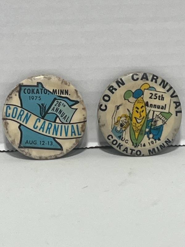 1974-1975 Cokato MN Corn Carnival Pinback Buttons