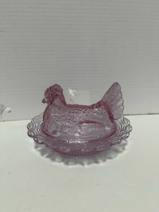 Vintage Mosser Pink Hen on Nest