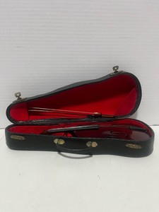 Vintage Wooden Miniature Violin with Case