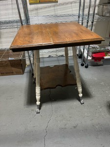 Clawfoot Side Table Painted and Natural Wood