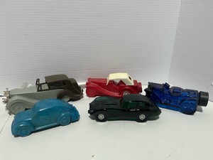 Set of 5 Vintage Avon Cologne Car Bottles Green Jaguar