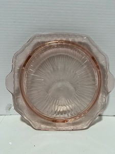 Pink Depression Footed Platter