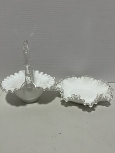 Fenton Silvercrest Basket and Bowl