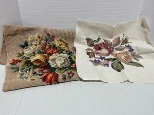 2 Unframed  Needlepoint Samplers