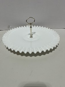Fenton Milk Glass Hobnail Serving Tray