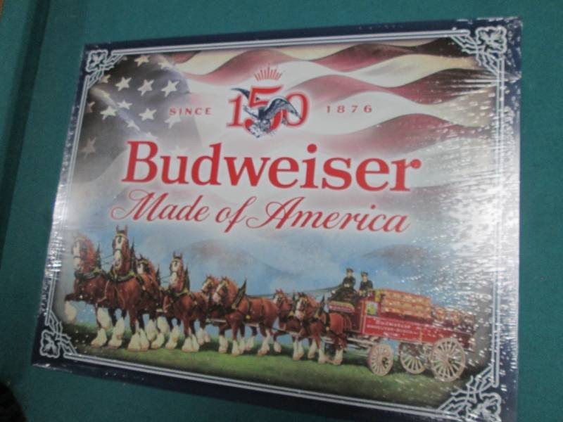 Budweiser metal sign measures 12 x ...