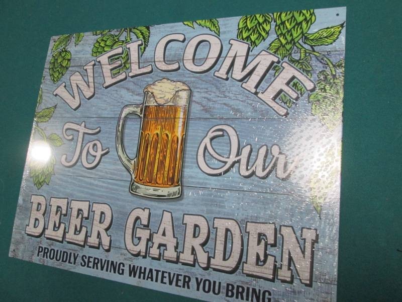 Beer Garden metal sign measures 12 ...