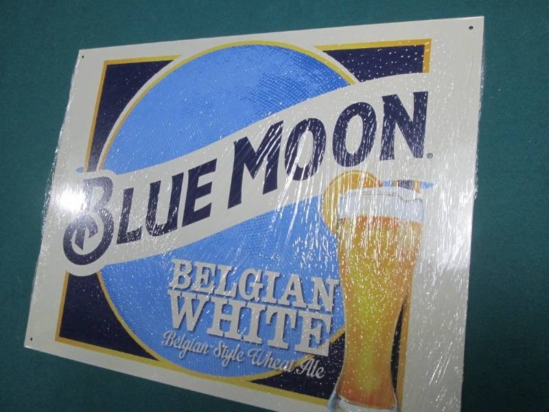 Blue Moon Ale metal sign measures 1...
