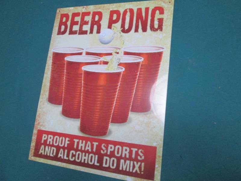 Beer Pong metal sign measures 12 x ...