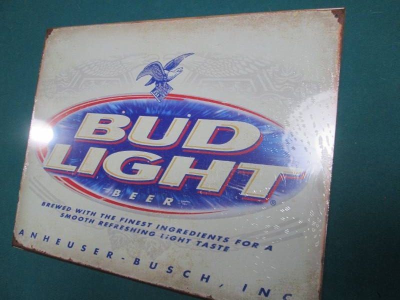 Bud Light metal sign measures 12 x ...