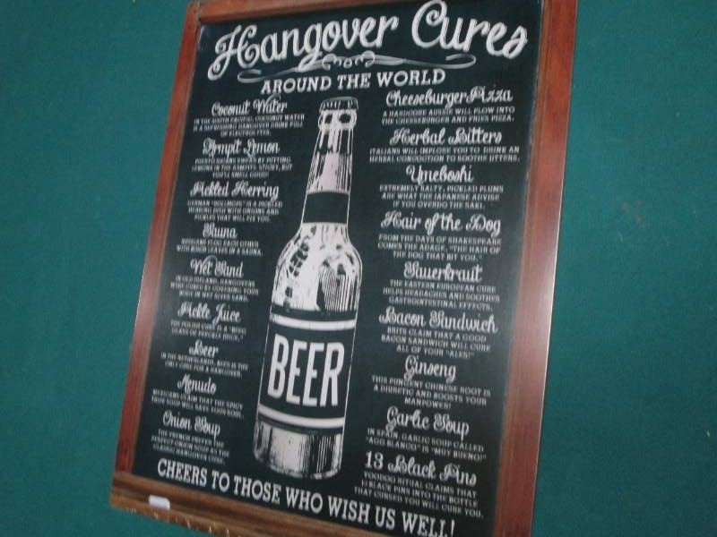 Hangover cure metal sign measures 1...