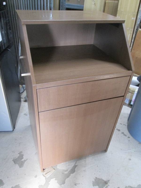 Sturdy podium with lower storage ca...