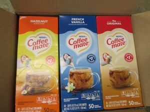 3 50 Count assorted flavor Coffee Mate creamers