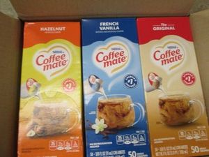 3 50 Count assorted flavor Coffee Mate creamers