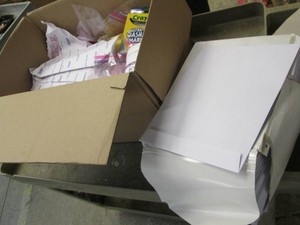 Damaged package paper, zip lock bags, large envelopes , wipes and more