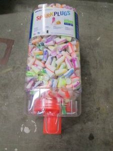 Earplug dispenser filled with earplugs