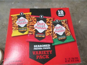 18 Pack of Dots pretzels, assorted flavors