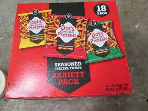 18 Pack of Dots pretzels, assorted flavors