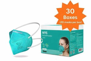 MSRP $800 NEW 30 Boxes (20ea) BYD N95 Particulate Respirators Masks NIOSH Approved 95% Filtration Efficiency Against Solid &amp Liquid Aerosols, 4-Point Elastic Straps, Layers of protection however comfortablebreathable&nbsp